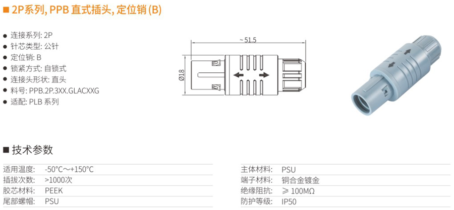 2P系列和PPB直式插頭和定位銷(xiāo)（B）